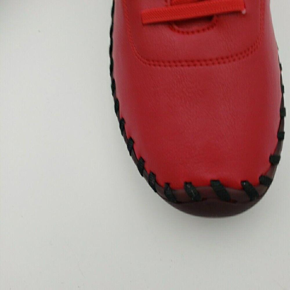 Women's Red Casual Sneakers - Comfortable Everyday Shoes - Picture 4 of 15